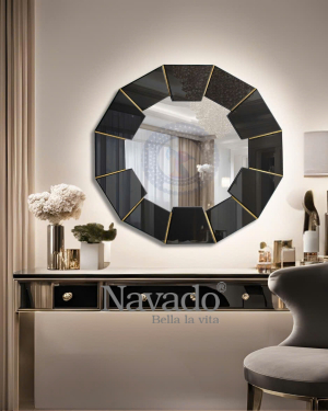King Black Decorative Wall Mirror for Living Room