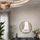 Decorative mirror model for living room wall with gold stainless steel frame