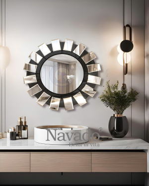 Round bathroom wall mirror Saras NAV 2037 NT