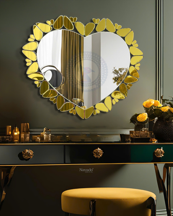 Amora gold heart NAV 2204-NT high-end living room interior decoration mirror