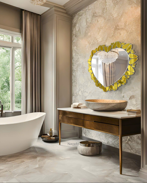 Amora gold heart NAV 2204-NT high-end living room interior decoration mirror