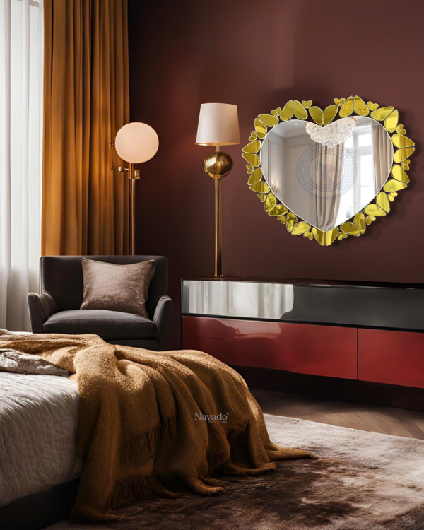 Amora gold heart NAV 2204-NT high-end living room interior decoration mirror
