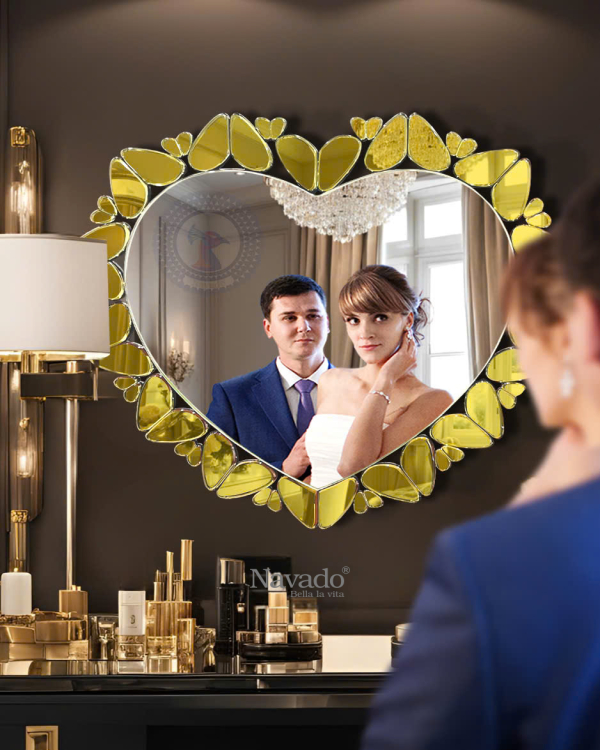 Amora gold heart NAV 2204-NT high-end living room interior decoration mirror