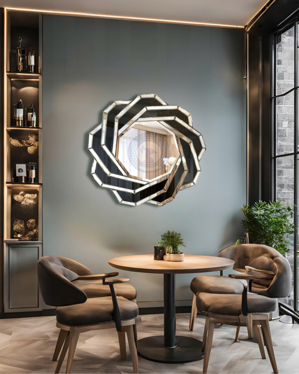 Spider Black white art living room wall decoration mirror