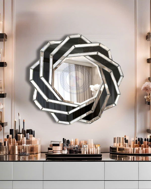 Spider Black white art living room wall decoration mirror