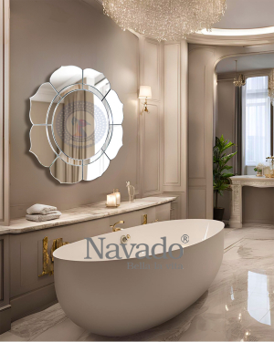 Unique bathroom wall art mirror Lotus NAV 2034