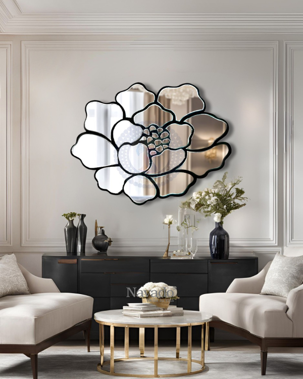 Decorative wall art mirror for living room Rose NAV 2013
