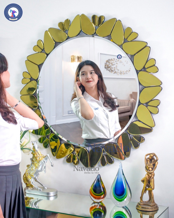Hestia gold mirror wall art decoration mirror