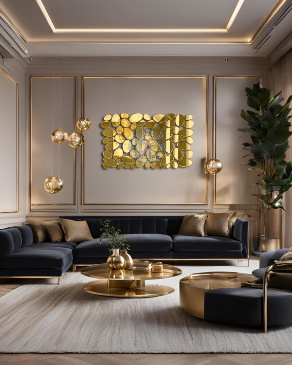 High-end living room decorative wall mirror model NUT