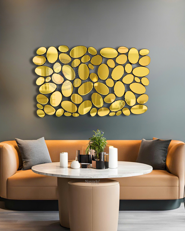 High-end living room decorative wall mirror model NUT