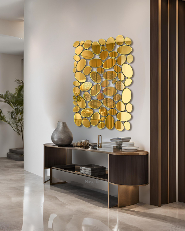 High-end living room decorative wall mirror model NUT