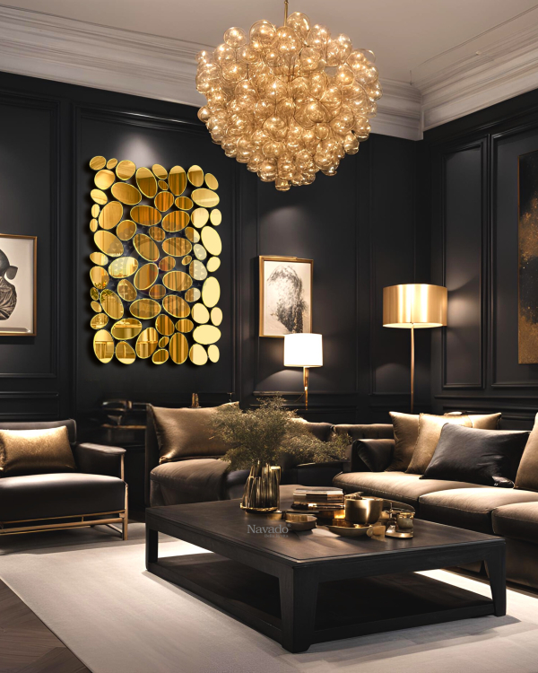 High-end living room decorative wall mirror model NUT