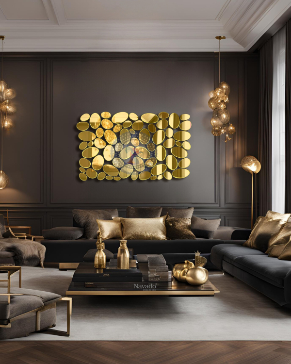 High-end living room decorative wall mirror model NUT
