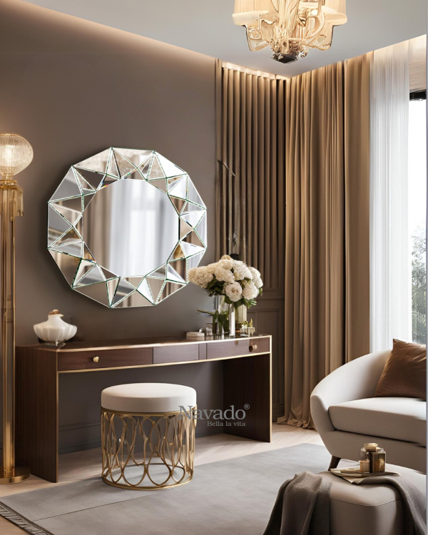 High-end decorative wall art round mirror Queen Bee NAV 2029 