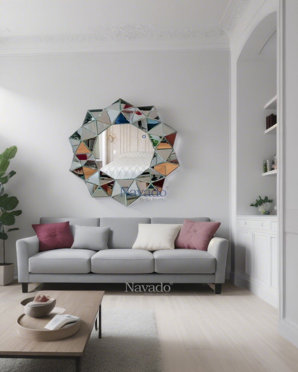 Crystal living room wall decoration mirror model