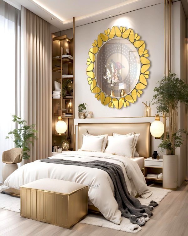 Angel high-end living room wall decoration mirror