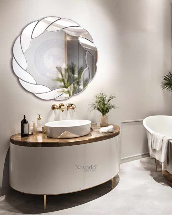 Artistic Framed Round Bathroom Mirror Stella NAV 2038