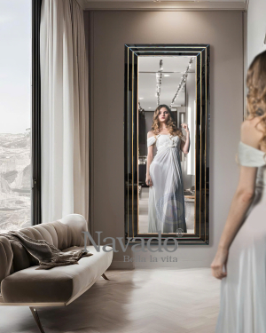 Artistic full-length mirror model with black frame