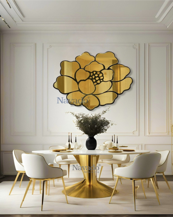 Mirror art wall rose gold
