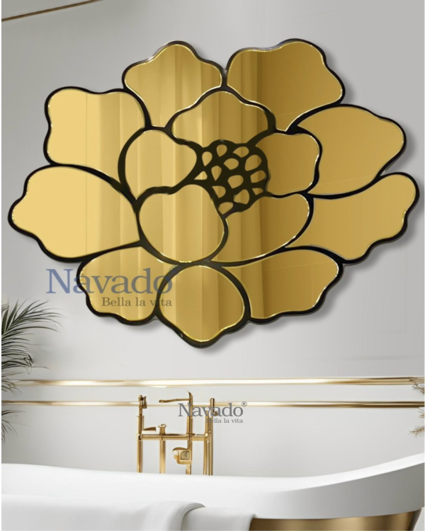 Mirror art wall rose gold