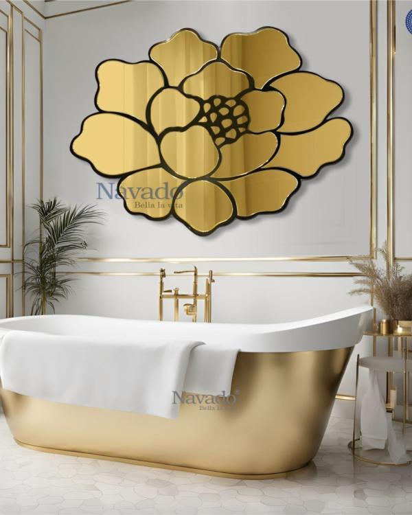 Mirror art wall rose gold