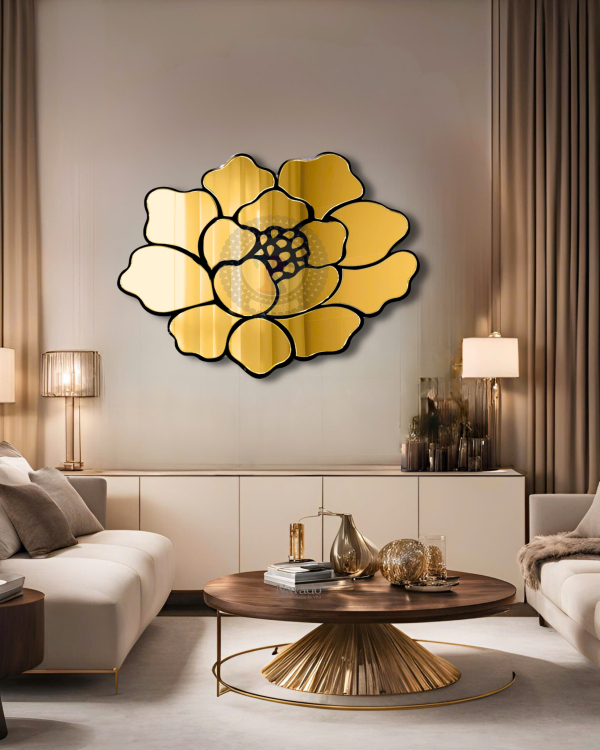 Mirror art wall rose gold