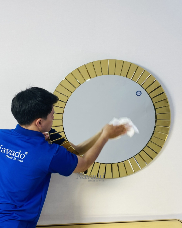 The Light decorative mirror with gold border