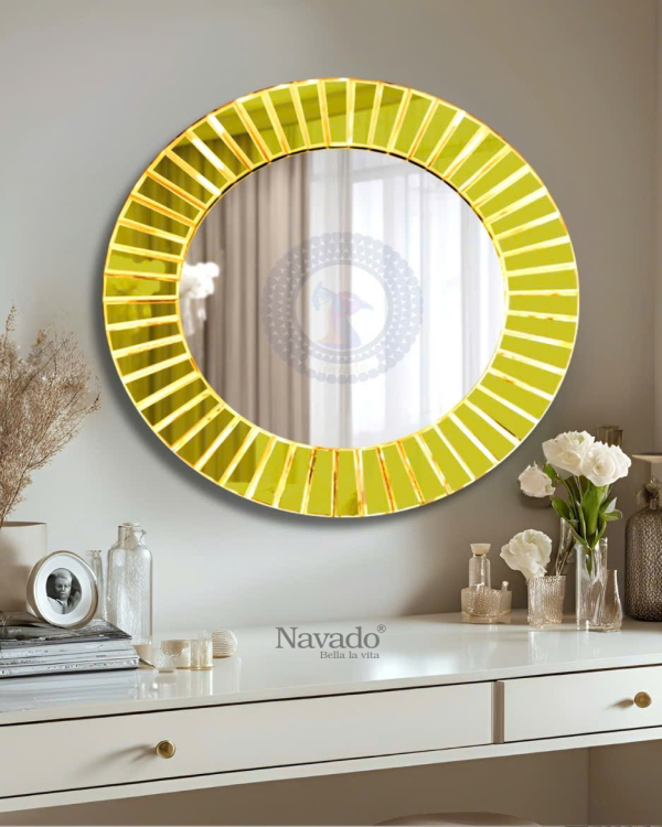 The Light decorative mirror with gold border
