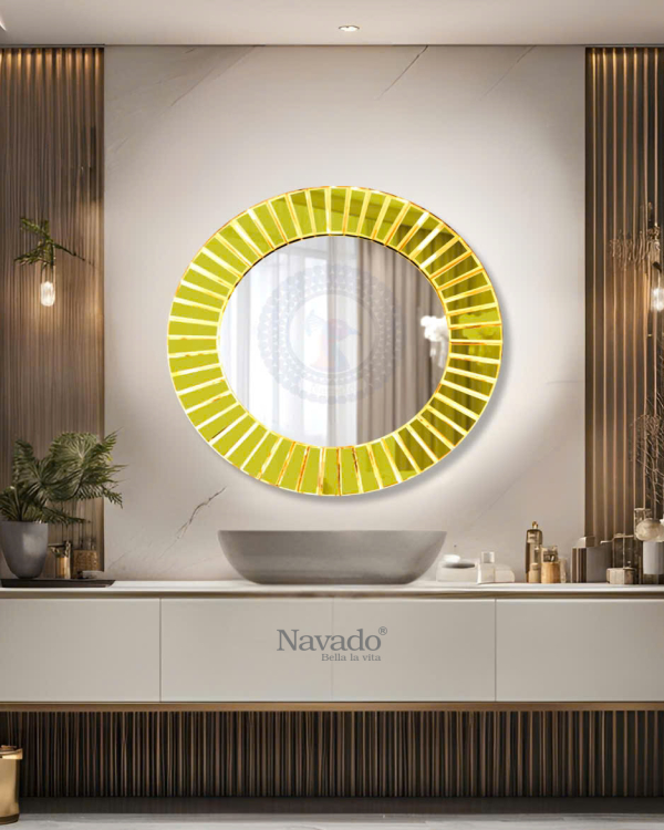 The Light decorative mirror with gold border