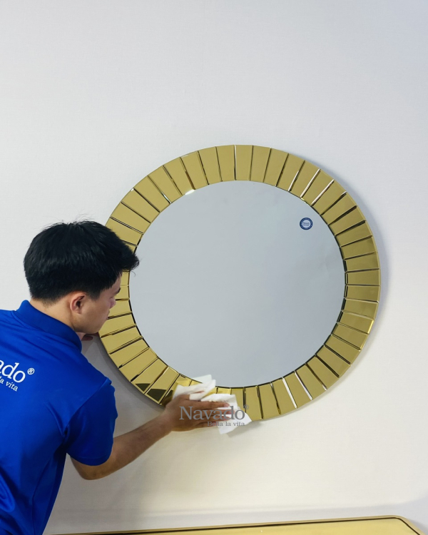 The Light decorative mirror with gold border