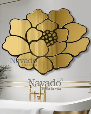 Mirror art wall rose gold