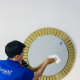 The Light decorative mirror with gold border