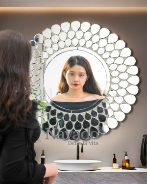 METAL HIGH ART WALL MIRROR MOUNTED