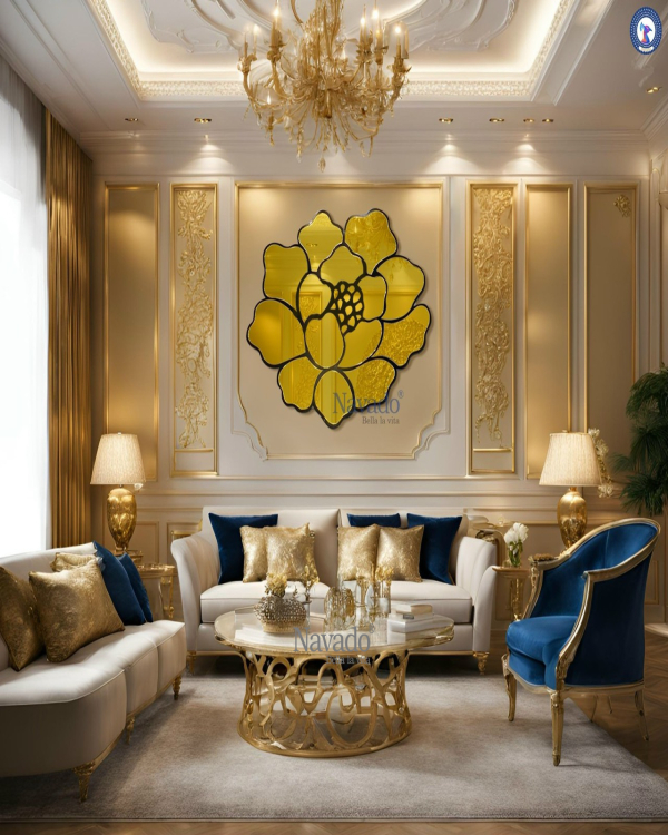 Rose NAV 2202 luxury living room wall decoration hand-polished mirror