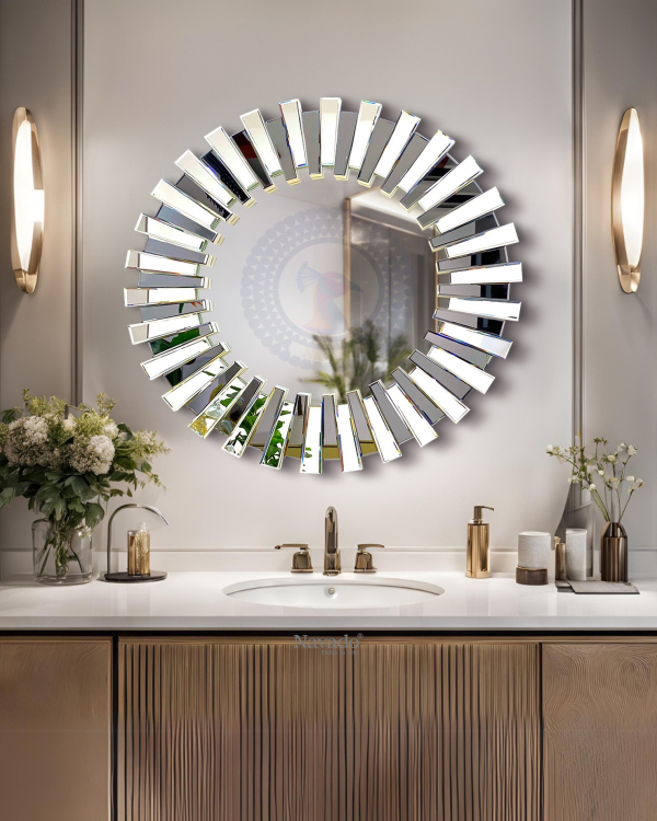 Round art mirror for bathroom decoration Mystery NAV 2010 NT 