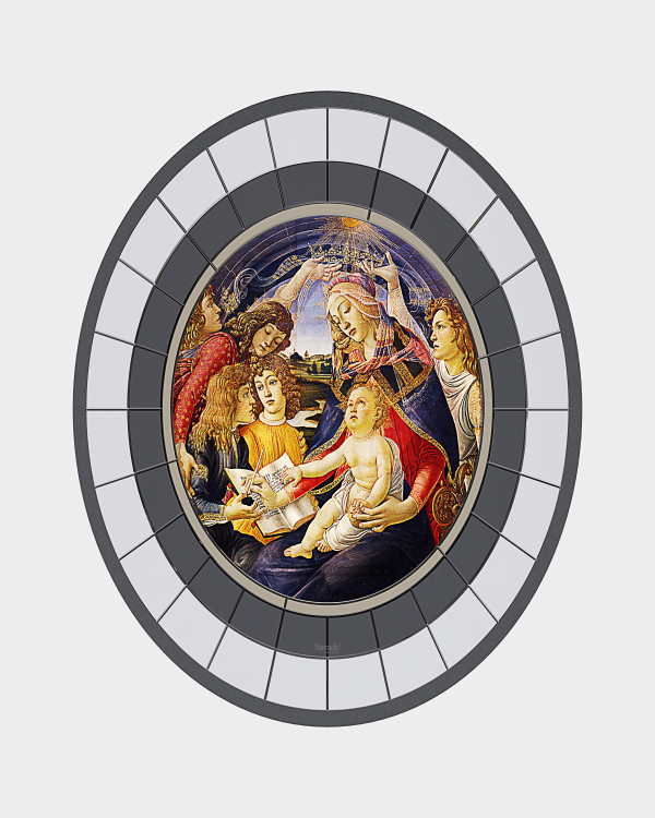 Romance Round Picture Frame Mirror NAV 2134B-NT