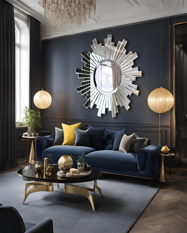 Decorative mirror model for living room wall named Tiger