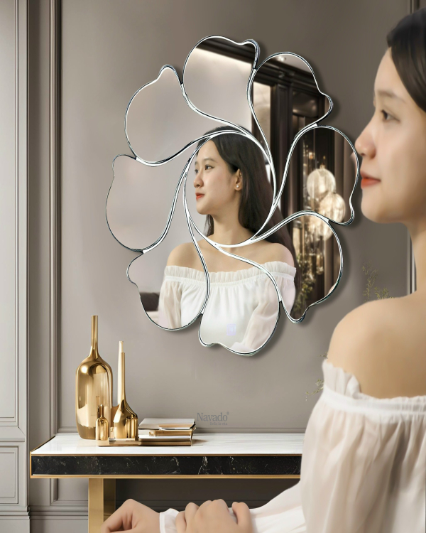 Round bathroom wall art mirror Mimosa NAV 2035