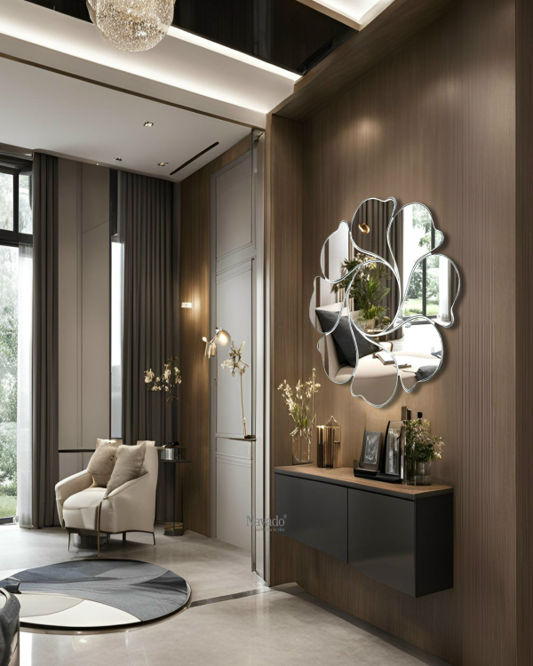 Round bathroom wall art mirror Mimosa NAV 2035