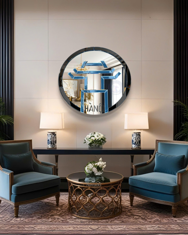 Hanoi Blue Round Living Room Wall Decor NAV 2078-NT