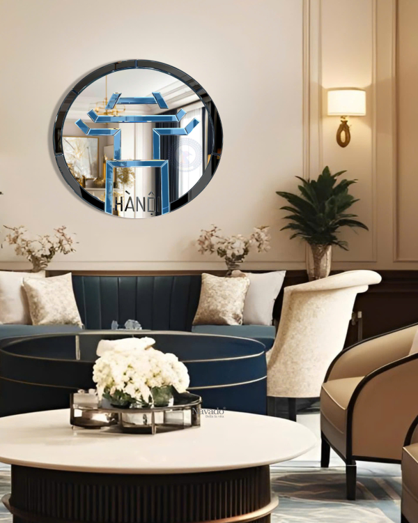 Hanoi Blue Round Living Room Wall Decor NAV 2078-NT