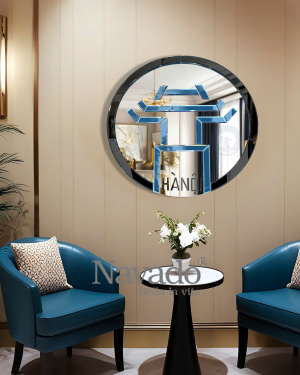 Hanoi Blue Round Living Room Wall Decor NAV 2078-NT