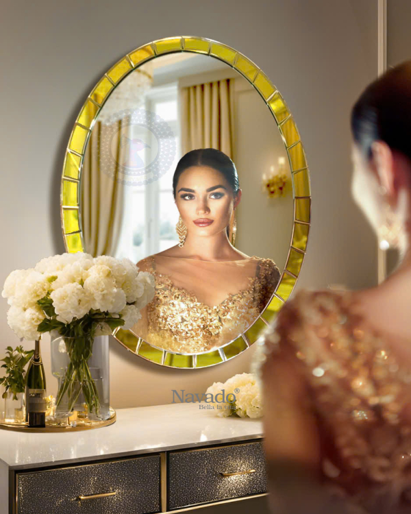 Golden Oval Wall Decor Mirror Rossi NAV 2125