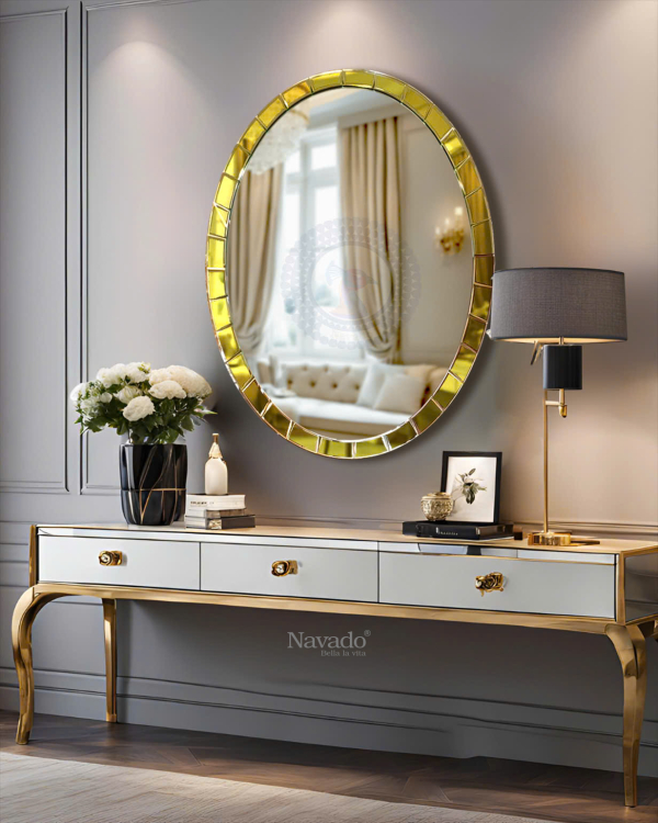 Golden Oval Makeup Mirror Rossi NAV 2125