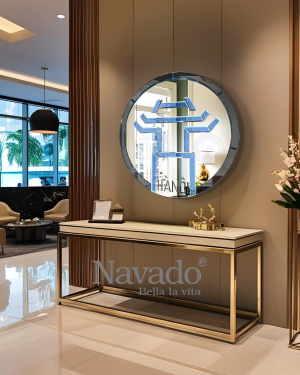 Hanoi Blue Round Interior Decoration Wall Mirror NAV 2078