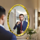 Golden Oval Makeup Mirror Rossi NAV 2125