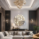 Round Golden Wall Mirror Interior Decor Rocio NAV 2208