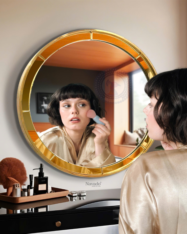 Golden Round Artistic Wall Mirror NAV 2135B