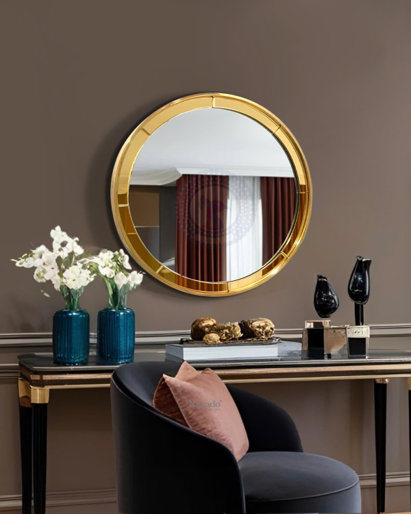 Golden Round Artistic Wall Mirror NAV 2135B