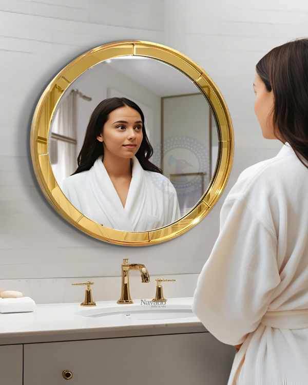 Golden Round Artistic Wall Mirror NAV 2135B